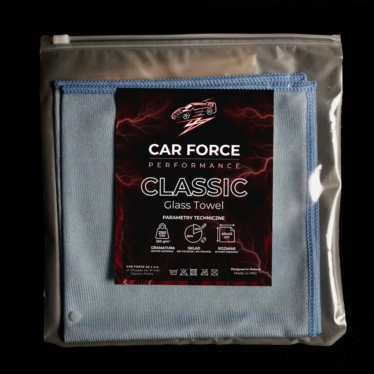 Ściereczka z mikrofibry | CAR FORCE GLASS CLASSIC | 40x40cm